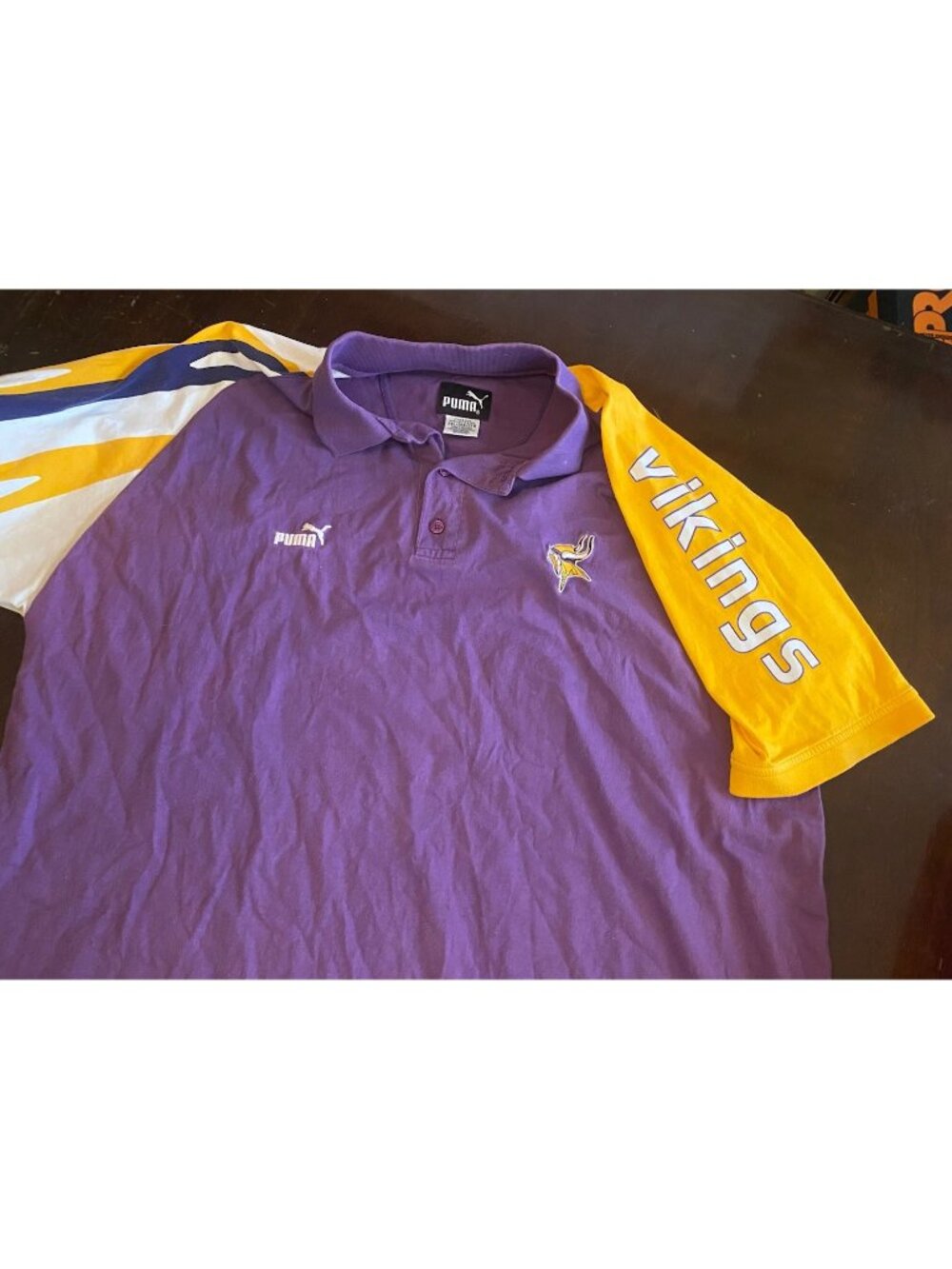 Minnesota Vikings Shirt With Collar Polo Puma NFL Polo Size 2XL XXL Short Sleeve